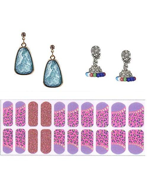 14K Gold Plated Cubic Zirconia Drop Earring Valentine Free Gift Combo (Pack Of 3) (KKGJDEG111817)