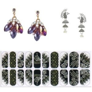 14K Gold Plated Cubic Zirconia Drop Earring Valentine Free Gift Combo Valentine Free Gift Combo (Pack Of 3) (KKGJDEG111822)