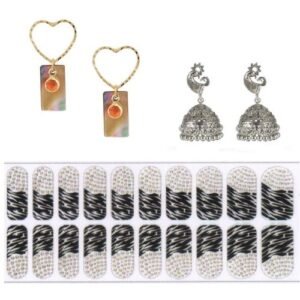 14K Gold Plated Cubic Zirconia Heart Drop Earring Valentine Free Gift Combo (Pack Of 3) (KKGJDEG111827)