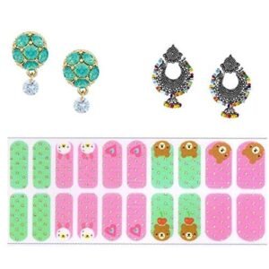 14K Gold Plated Cubic Zirconia Stylish Daily wear Stud Earring Valentine Free Gift Combo (Pack Of 3) (KKGJEGS111852)