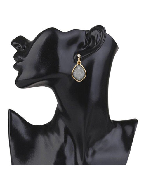 Korean Made 14K Gold Plated Cubic Zirconia Drop Earring (KKGJDEG111812) - Image 3