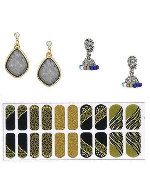 4K Gold Plated Cubic Zirconia Drop Earring Valentine Free Gift Combo (Pack Of 3) (KKGJDEG111812)