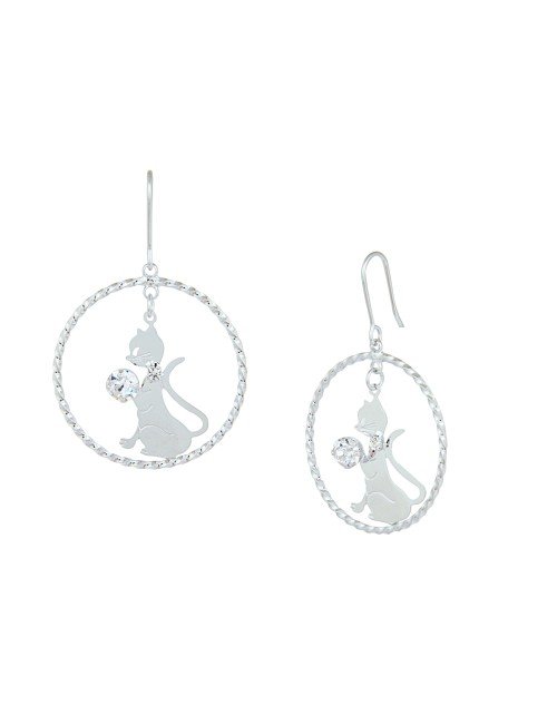 Cubic Zirconia Cat Drop Earring (KTWJDES111805) - Image 2