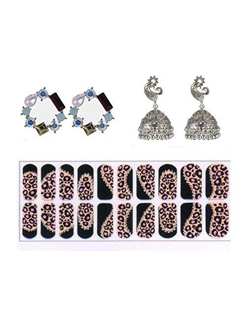 Cubic Zirconia Daily wear Stud Earring Valentine Free Gift Combo (Pack Of 3) (KDAJESS111817)