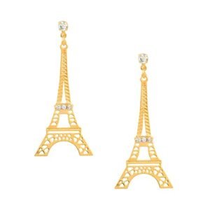 Cubic Zirconia Eiffel Tower Drop Earring (KTWJDEG111806)