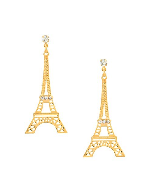 Cubic Zirconia Eiffel Tower Drop Earring (KTWJDEG111806)