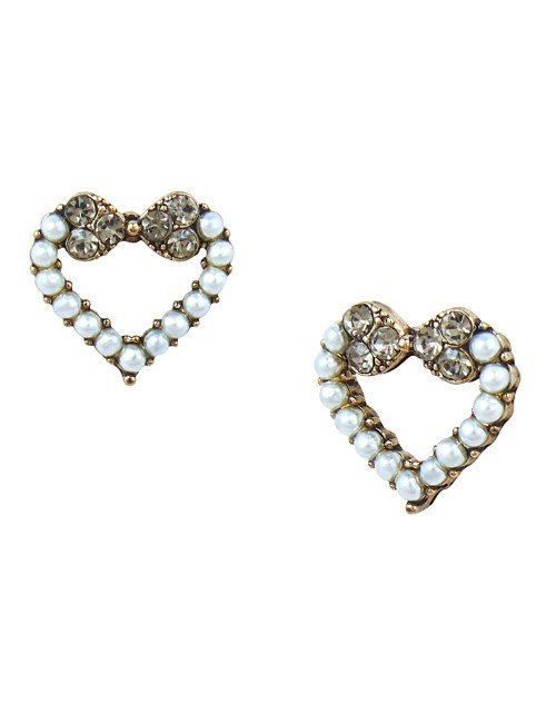 Cubic Zirconia Heart Daily wear Stud Earring (KDAJEGS111809) - Image 2
