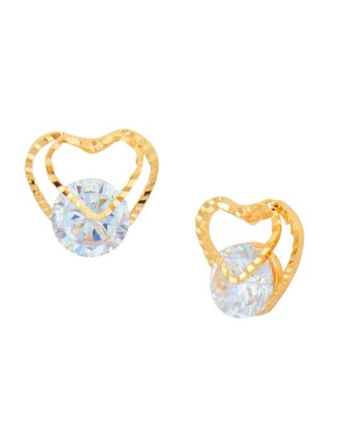 Cubic Zirconia Heart Daily wear Stud Earring (KTWJEGS111829) - Image 2