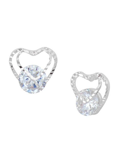 Cubic Zirconia Heart Daily wear Stud Earring (KTWJESS111830) - Image 2