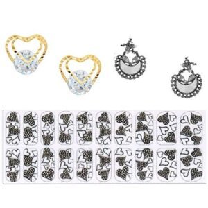 Cubic Zirconia Heart Daily wear Stud Earring Valentine Free Gift Combo (Pack Of 3) (KTWJEGS111829)
