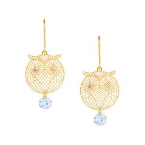 Cubic Zirconia Owl Drop Earring (KTWJDEG111804)