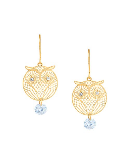 Cubic Zirconia Owl Drop Earring (KTWJDEG111804)