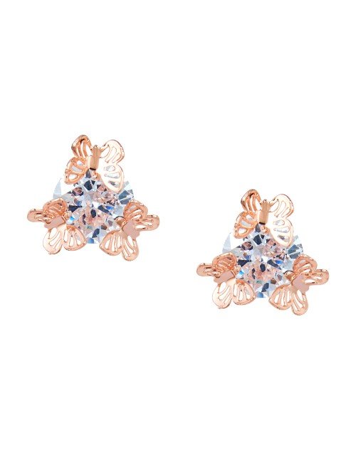 Cubic Zirconia Stylish Butterfly Daily wear Stud Earring (KK1JERGS111838)