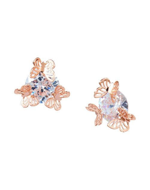 Cubic Zirconia Stylish Butterfly Daily wear Stud Earring (KK1JERGS111838) - Image 2