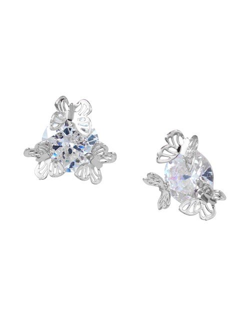 Cubic Zirconia Stylish Butterfly Daily wear Stud Earring (KK1JESS111839) - Image 2