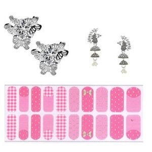 Cubic Zirconia Stylish Butterfly Daily wear Stud Earring Valentine Free Gift Combo (Pack Of 3)(KK1JESS111839C39)