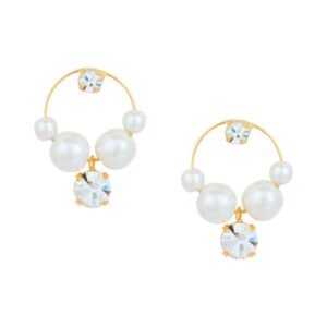 Cubic Zirconia Stylish Daily wear Pearl Stud Earring (KTWJEGS111818)