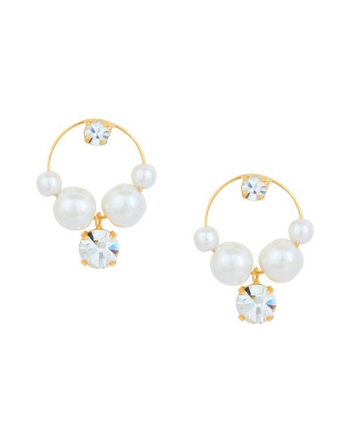 Cubic Zirconia Stylish Daily wear Pearl Stud Earring (KTWJEGS111818)