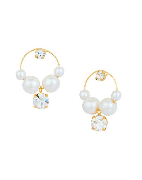 Cubic Zirconia Stylish Daily wear Pearl Stud Earring (KTWJEGS111818) - Image 2