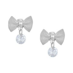 Cubic Zirconia Stylish Daily wear Bow Stud Earring (KTWJEGS111825)