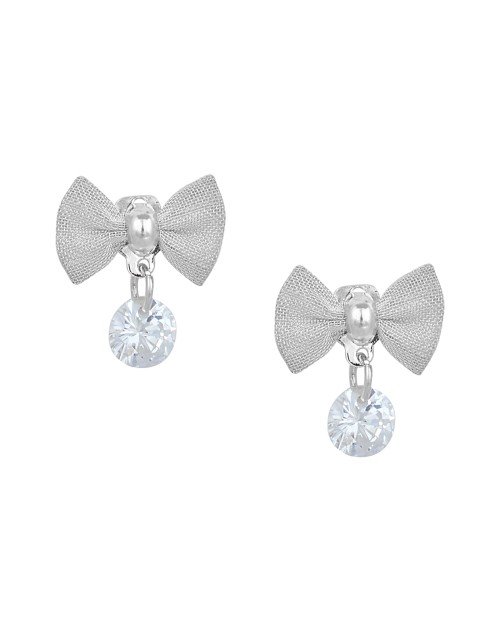 Cubic Zirconia Stylish Daily wear Bow Stud Earring (KTWJEGS111825)