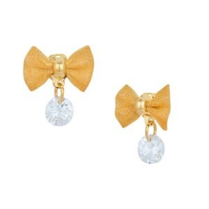 Cubic Zirconia Stylish Daily wear Bow Stud Earring (KTWJEGS111826)