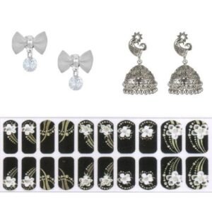 Cubic Zirconia Stylish Daily wear Bow Stud Earring Valentine Free Gift Combo (Pack Of 3) (KTWJESS111826)