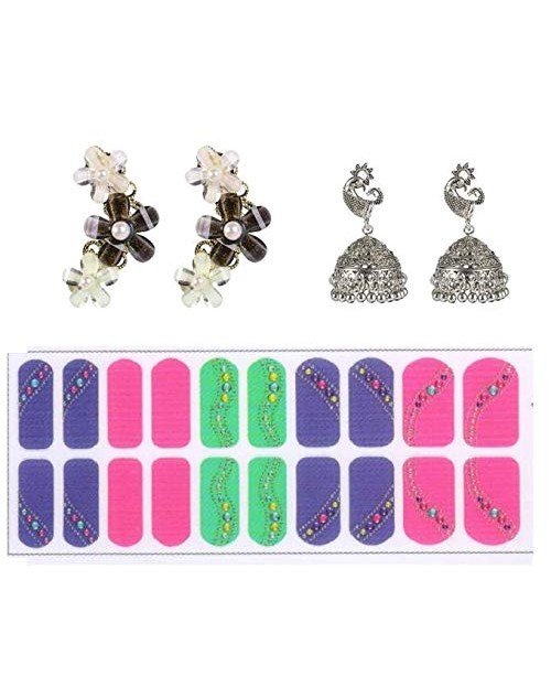 Cubic Zirconia Stylish Daily wear Drop Earring Valentine Free Gift Combo (Pack Of 3) (KHKJDEG111841)
