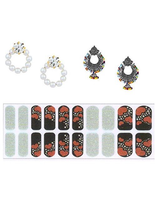 Cubic Zirconia Stylish Daily wear Pearl Stud Earring Valentine Free Gift Combo (Pack Of 3) (KTWJEGS111823)