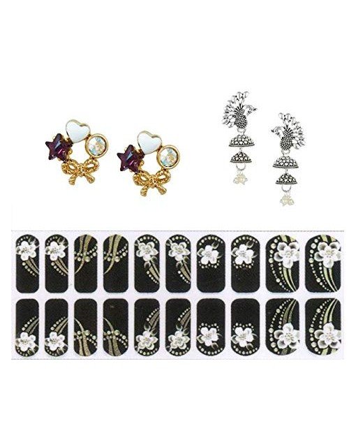 Cubic Zirconia Stylish Daily wear Stud Earring Valentine Free Gift Combo (Pack Of 3) (KDAJEGS111805)