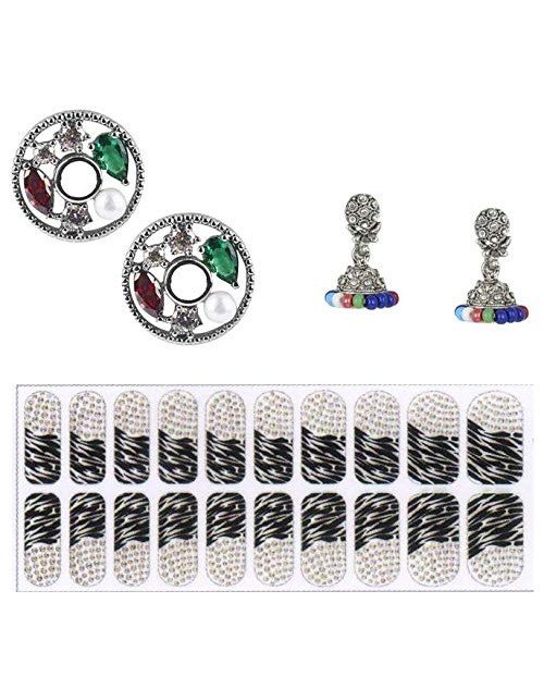 Cubic Zirconia Stylish Daily wear Stud Earring Valentine Free Gift Combo (Pack Of 3) (KDAJESS111811)