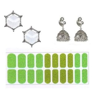 Cubic Zirconia Stylish Daily wear Stud Earring Valentine Free Gift Combo (Pack Of 3) (KK1JESS111837C37)