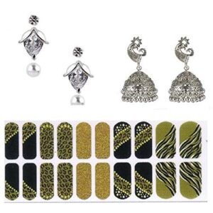 Cubic Zirconia Stylish Daily wear Stud Earring Valentine Free Gift Combo (Pack Of 3) (KK1JESS111843C43C43)