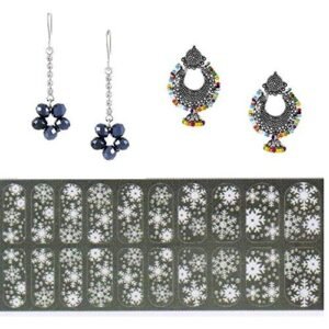 Cubic Zirconia Stylish Drop Earring Valentine Free Gift Combo (Pack Of 3)