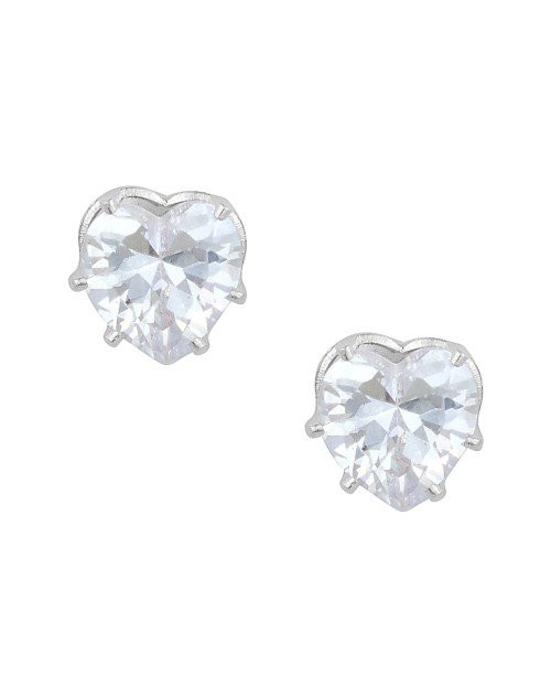 Cubic Zirconia Stylish Heart Daily wear Stud Earring (KKGJESS111847)
