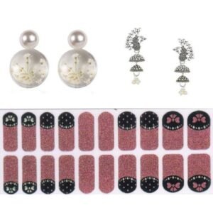 Double Sided Glass Bubble with Preserved Flower Inside Vintage Stud Earring Valentine Free Gift Combo (Pack Of 3) (KKGJESS111850)