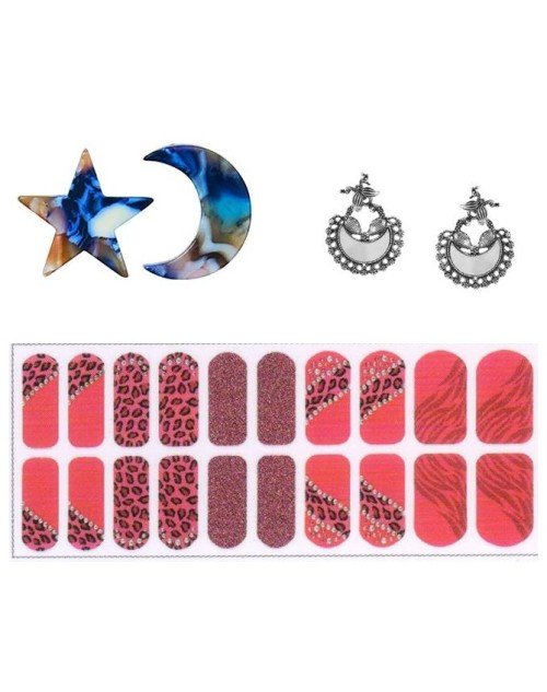 Funky Star Moon Stud Earring Valentine Free Gift Combo (Pack Of 3) (KK1JESS111841041)