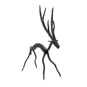 Hand Made Iron Metal Animal Deer Sculpture Decorative Show Piece (SEIADD021902)