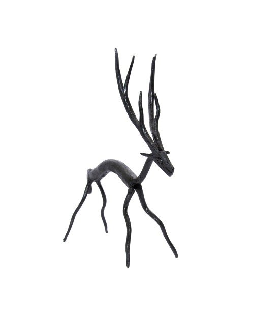 Hand Made Iron Metal Animal Deer Sculpture Decorative Show Piece (SEIADD021902)