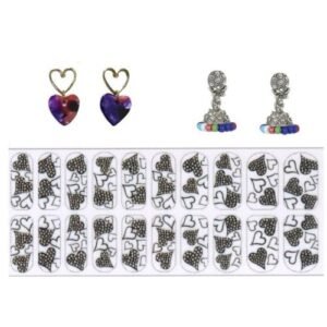 Heart Stylish Dailywear Drop Earring Valentine Free Gift Combo (Pack Of 3) (KHKJDEG111840)