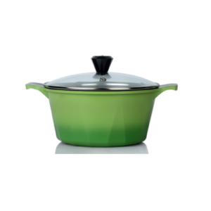 Lootkabazaar Chefline Eco-Lite Casserole Cook & Serve Casserole Nonstick Vignette Green with Glass Lid 24 cm 2 Liter, Green