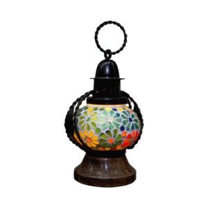 Metal Multicolor Flower Design Hanging Lantern (SEHCHL021901)