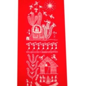 Warli Painting With Red